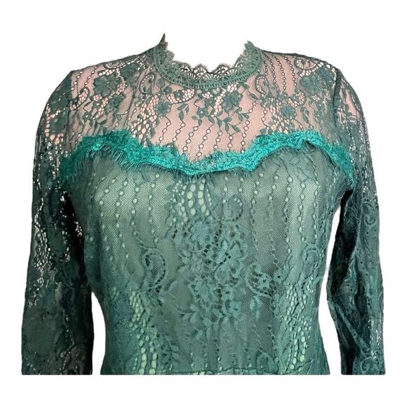 Lai Meng Five Cats Floral Lace A-line Elegant Floral Lace Midi Dress - Picture 4 of 8